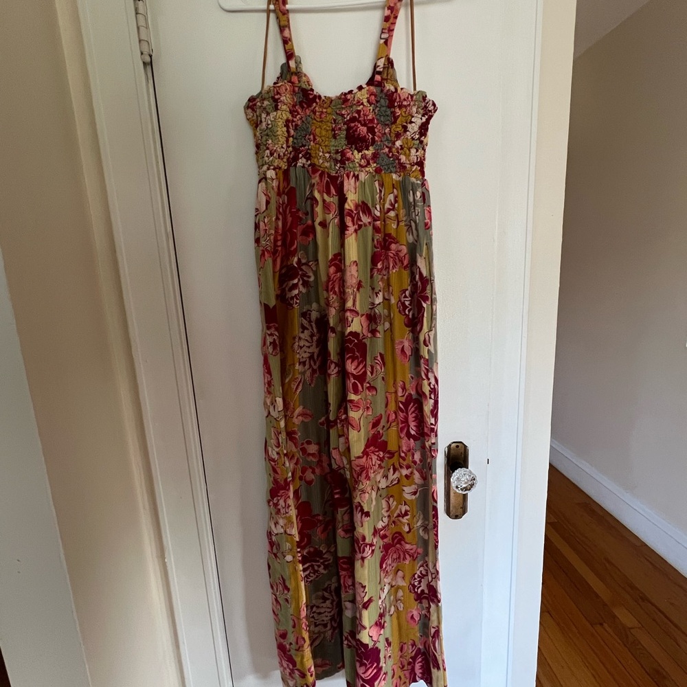 Free People Floral Jumpsuit - Red and Green